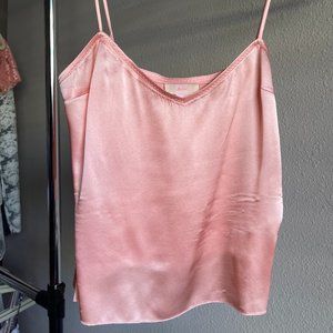 PINK VINTAGE DELIA SILK SLIP TOP